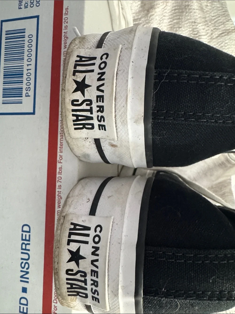 Converse Black and White High Top Sneakers - Picture 6 of 8